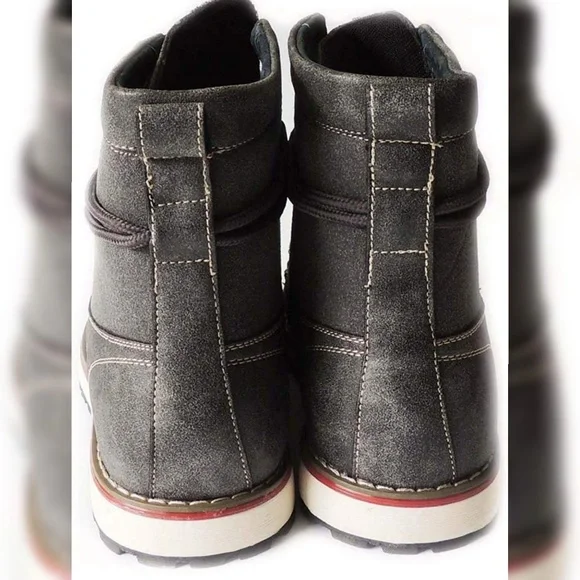 MILITARY COMBAT STYLE ANKLE BOOTS LEATHER LINED SH - Picture 4 of 5